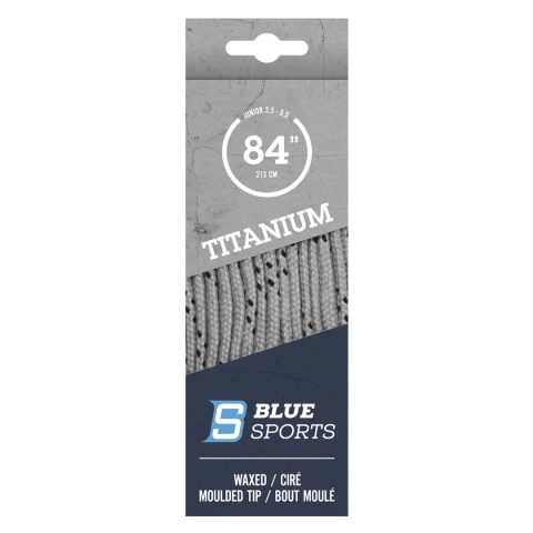 BLUE SPORTS TITANIUM PRO – srebrne woskowane sznurówki