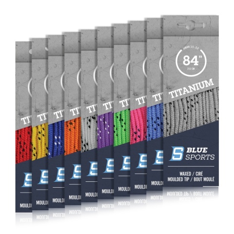 BLUE SPORTS TITANIUM PRO – białe woskowane sznurówki
