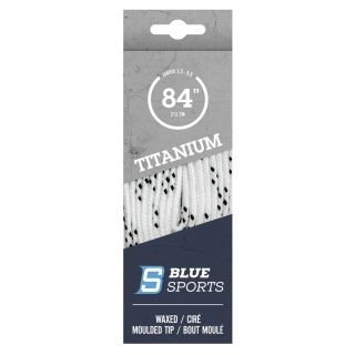 BLUE SPORTS TITANIUM PRO – białe woskowane sznurówki
